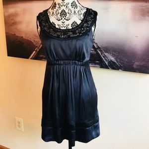 SALE Kensie navy blue and black satin tunic
